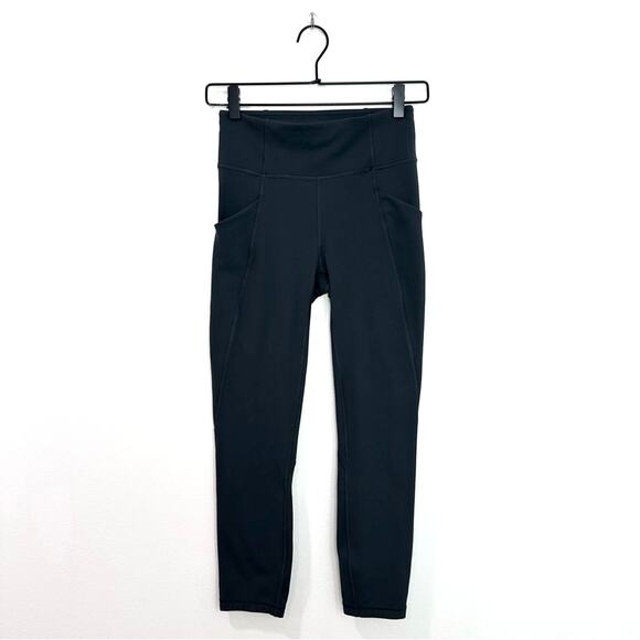 Lululemon Time To Sweat Crop Leggings 23" Melanite Gray Size 4 - Picture 1 of 7